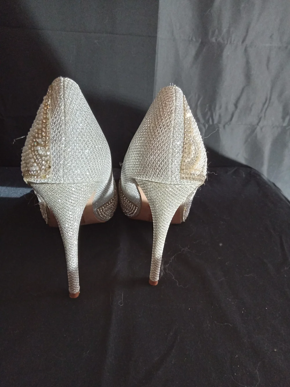 Lauren Lorraine Silve /pearl Beaded Pointed-Toe Pumps